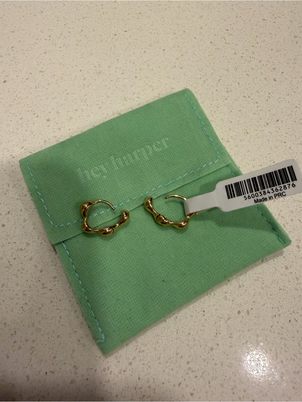 Hey Harper Bubble Loop Huggie Earrings in Gold NWT - Picture 4 of 4